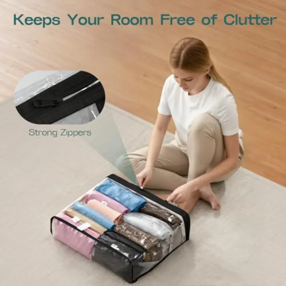 Under Bed Storage Bags Organizer, 22L Clear Storage Bags, Bags Organizer Clear Z